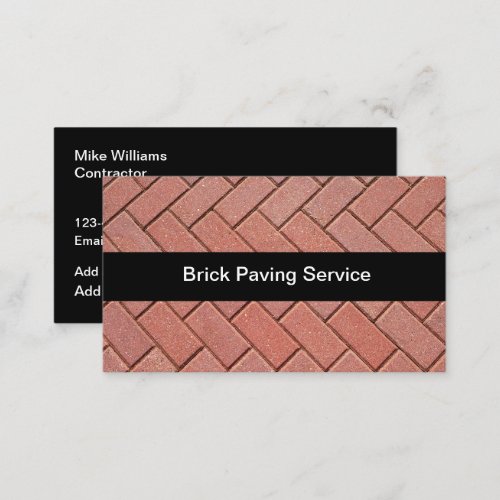 Brick Paving Construction Services Business Card
