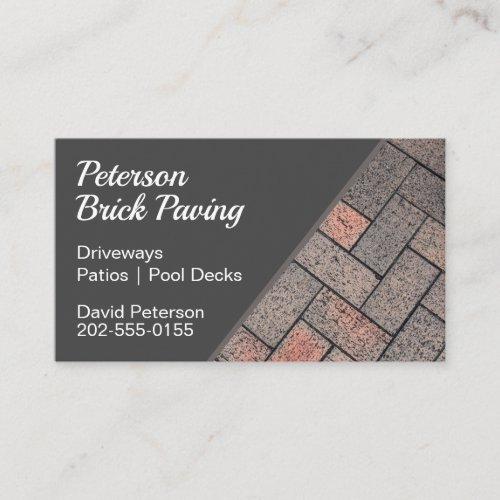 Brick Paving Driveway Construction Business Card