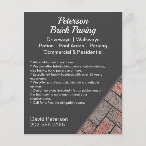 Brick Paving Driveway Promotional Flyer