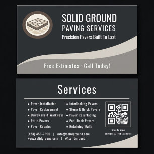 Brick Paving QR Code Business Card
