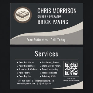 Brick Paving QR Code Professional Business Card