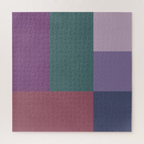 Brick Pink Purple Blue Green Color Block Print Jigsaw Puzzle