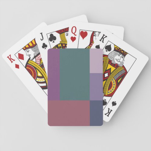 Brick Pink Purple Blue Green Color Block Print Playing Cards
