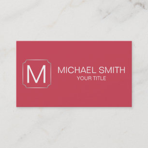 Brick red color background business card