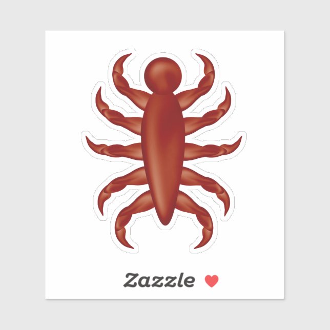 Brick red colored bug sticker (Sheet)