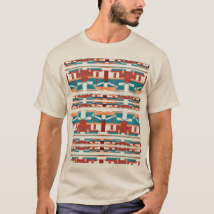 Brick Red Coral Turquoise Southwest Look Design T-Shirt