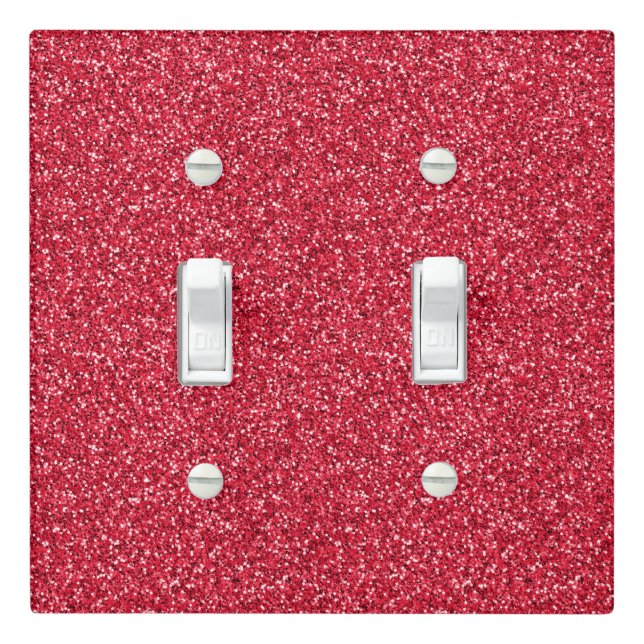 Brick Red Glitter Light Switch Cover (In Situ)