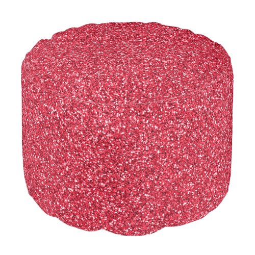 Brick Red Glitter Pouf