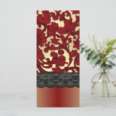 Brick red & gold damask (Standing Front)