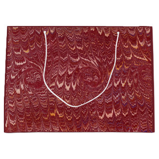 brick red marble print large gift bag