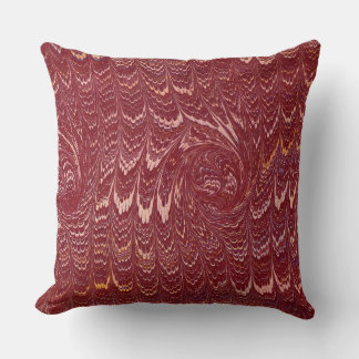 brick red marble print throw pillow