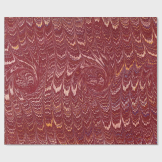brick red marble print wrapping paper