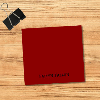 Brick Red Professional Minimalist Black Script Post-it Notes