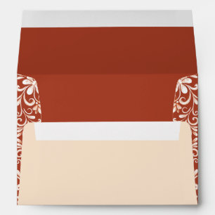 Brick Red Shabby Chic Wedding Envelope