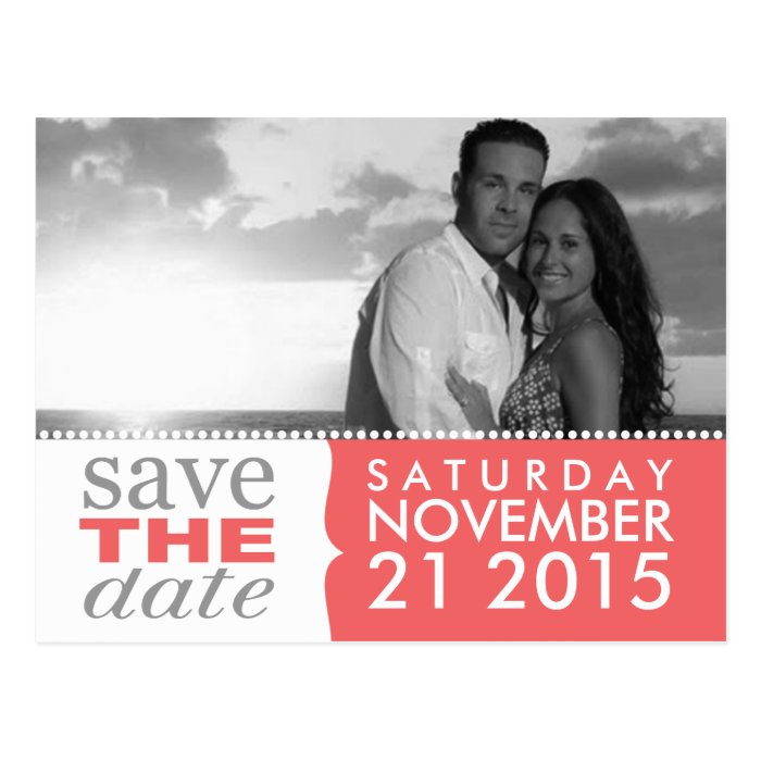 Brick Red Sweet Beginnings Save the Date Photo Postcard