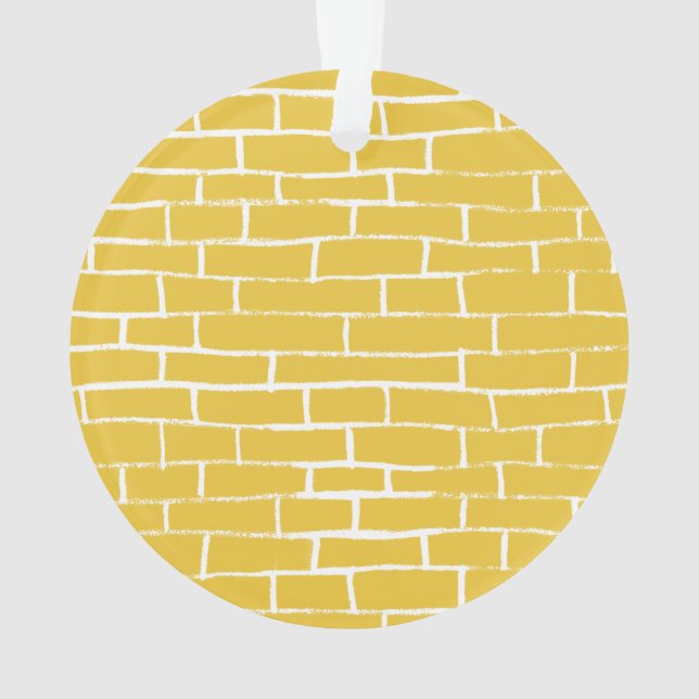 Brick Road - Yellow & transparent Ornament (Back)