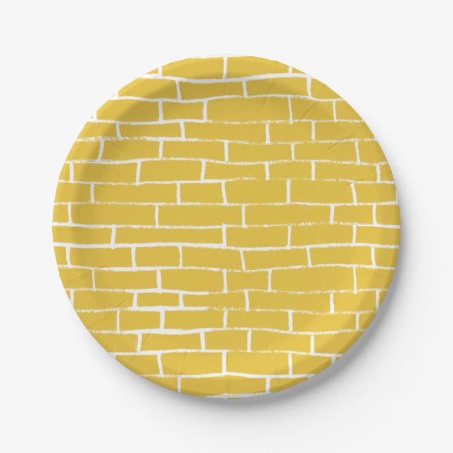 Brick Road - Yellow & transparent Paper Plates (Front)