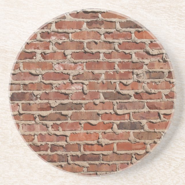 Brick, Rock, Stone Series-Old Weathered Brick Wall Drink Coaster (Front)
