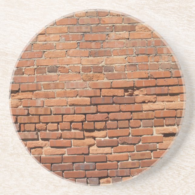 Brick, Rock, Stone Series-Old Weathered Brick Wall Sandstone Coaster (Front)