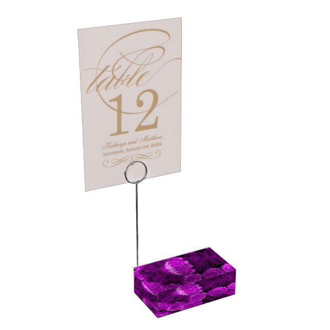 Brick Roses-04-Purple-Table Card Holder (Corner)