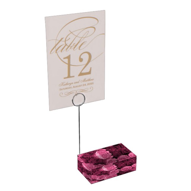 Brick Roses-10-Plum-Table Card Holder (Corner)