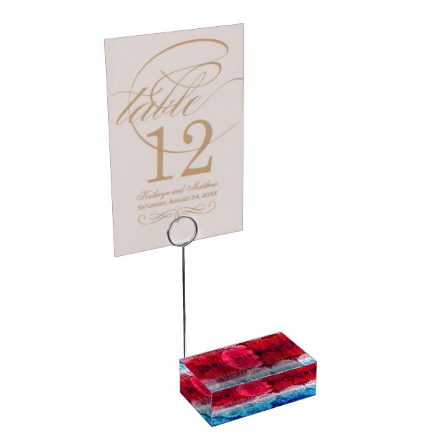 Brick Roses-11-RWB-Table Card Holder (Corner)