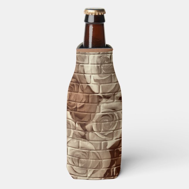 Brick Roses-13-Brown-Drink Bottle Cooler-Koozie Bottle Cooler (Bottle Front)