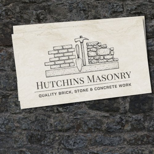 Brick Stone Concrete Masonry Contractor Business Card