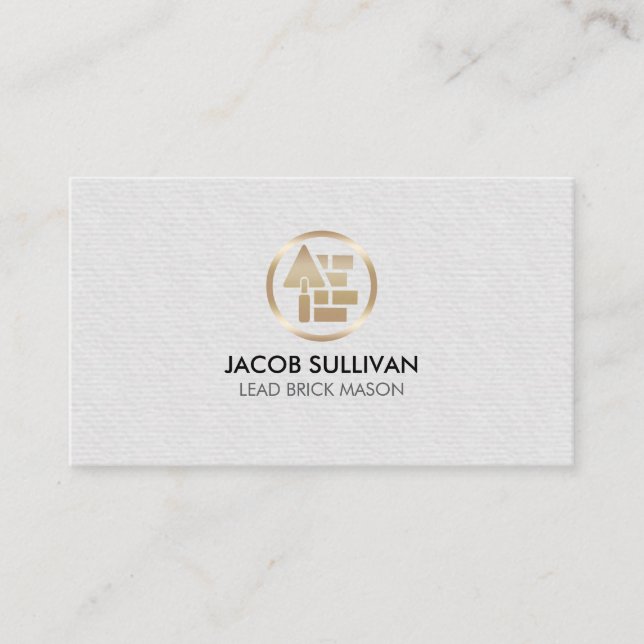 Brick Stone Mason Masonry Construction Business Card (Front)