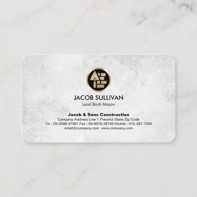 Brick Stone Mason Masonry Construction Business Card (Front)