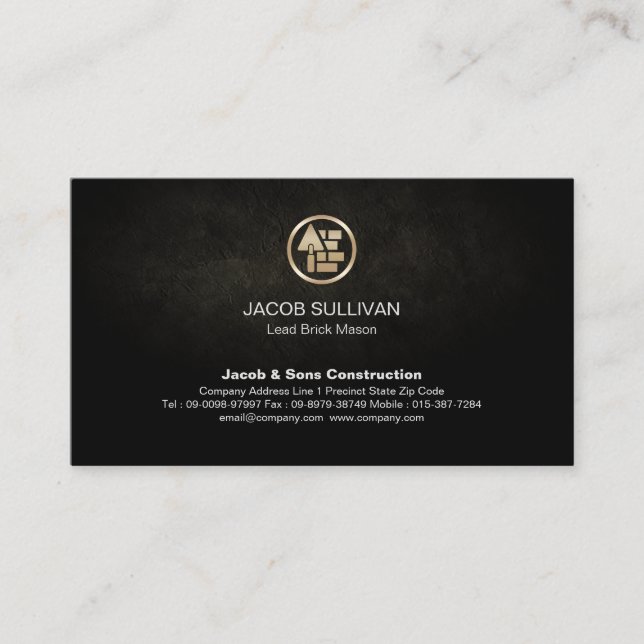 Brick Stone Mason Masonry Construction Business Card (Front)