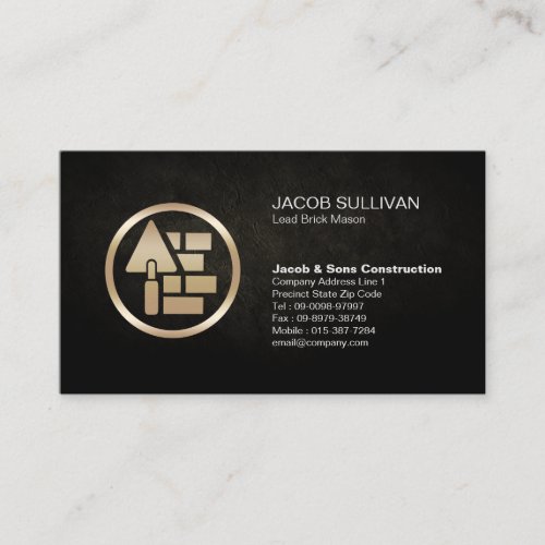 Brick Stone Mason Masonry Construction Business Card