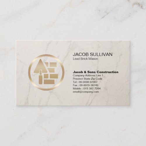 Brick Stone Mason Masonry Construction Business Card