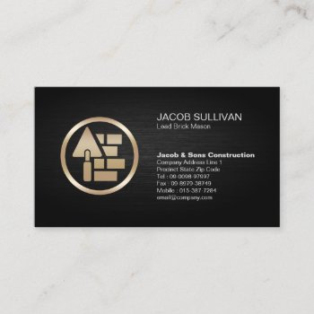 Brick Stone Mason Masonry Construction Business Card by businesscardsstore at Zazzle