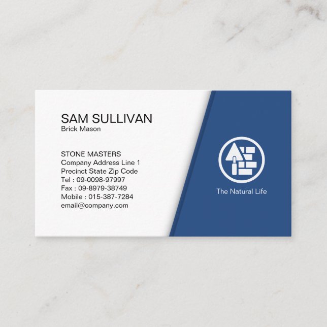 Brick Stone Mason Masonry Construction Business Card (Front)