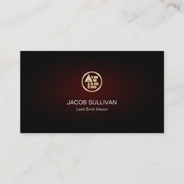 Brick Stone Mason Masonry Construction Business Card (Front)