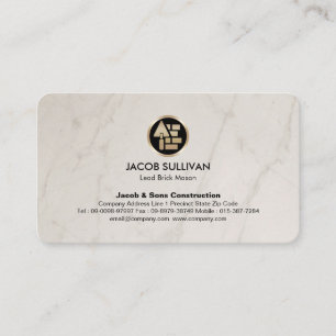 Brick Stone Mason Masonry Construction Business Card