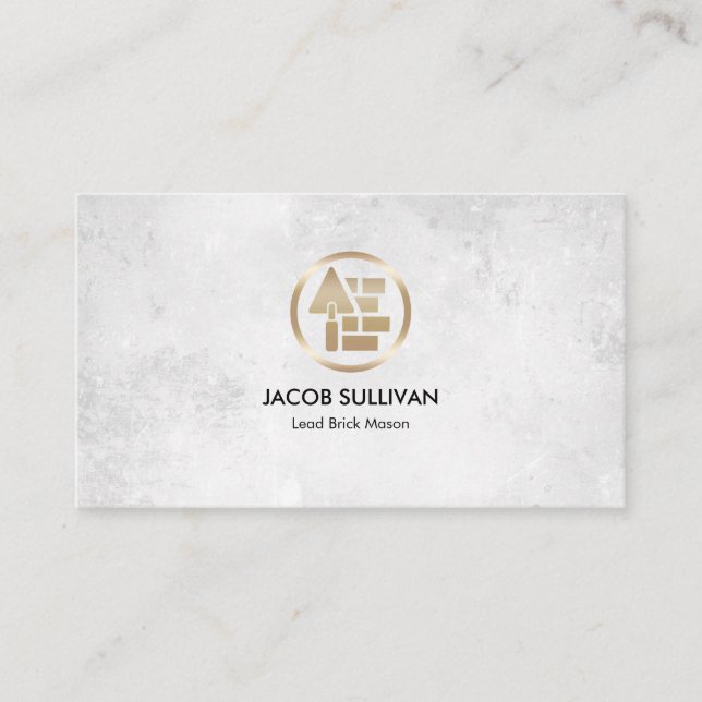Brick Stone Mason Masonry Construction Business Card (Front)