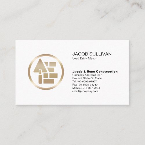 Brick Stone Mason Masonry Construction Business Card