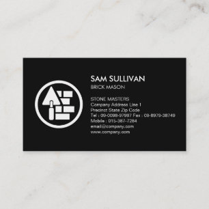 Brick Stone Mason Masonry Construction Business Card