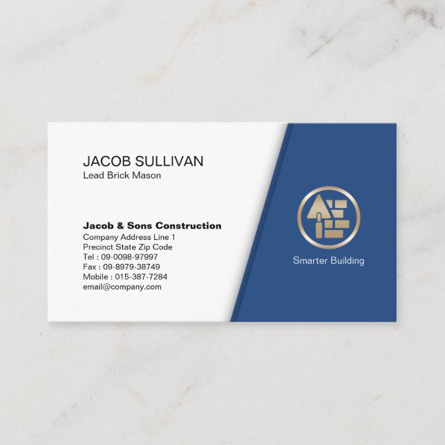 Brick Stone Mason Masonry Construction Business Card (Front)