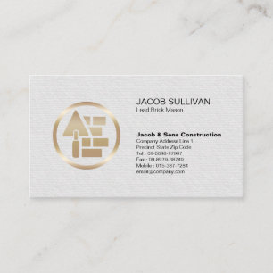 Brick Stone Mason Masonry Construction Business Card