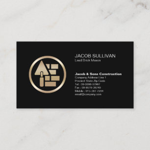 Brick Stone Mason Masonry Construction Business Card