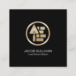 Brick Stone Mason Masonry Construction Square Business Card