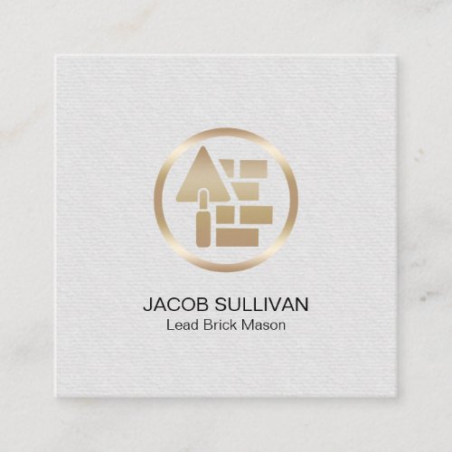 Brick Stone Mason Masonry Construction Square Business Card