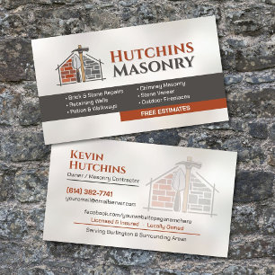 Brick & Stone Masonry Contractor Business Card