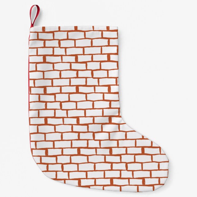 brick texture background small christmas stocking (Front)