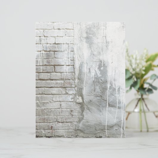 Brick Texture White Paint Dripping Grunge (Standing Front)