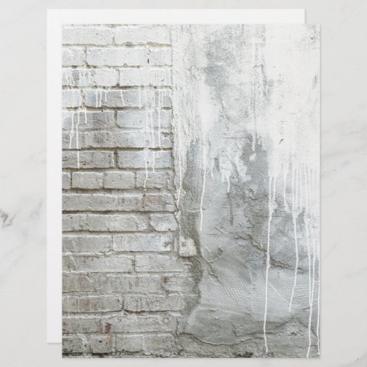 Brick Texture White Paint Dripping Grunge (Front/Back)