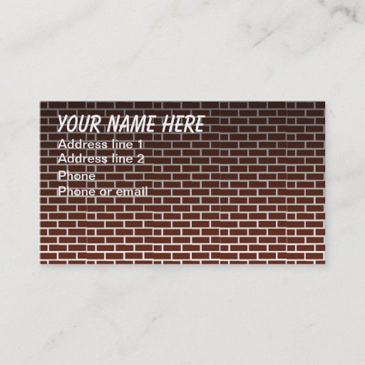 Customizable BRICK WALL #1 BUSINESS CARD TEMPLATES